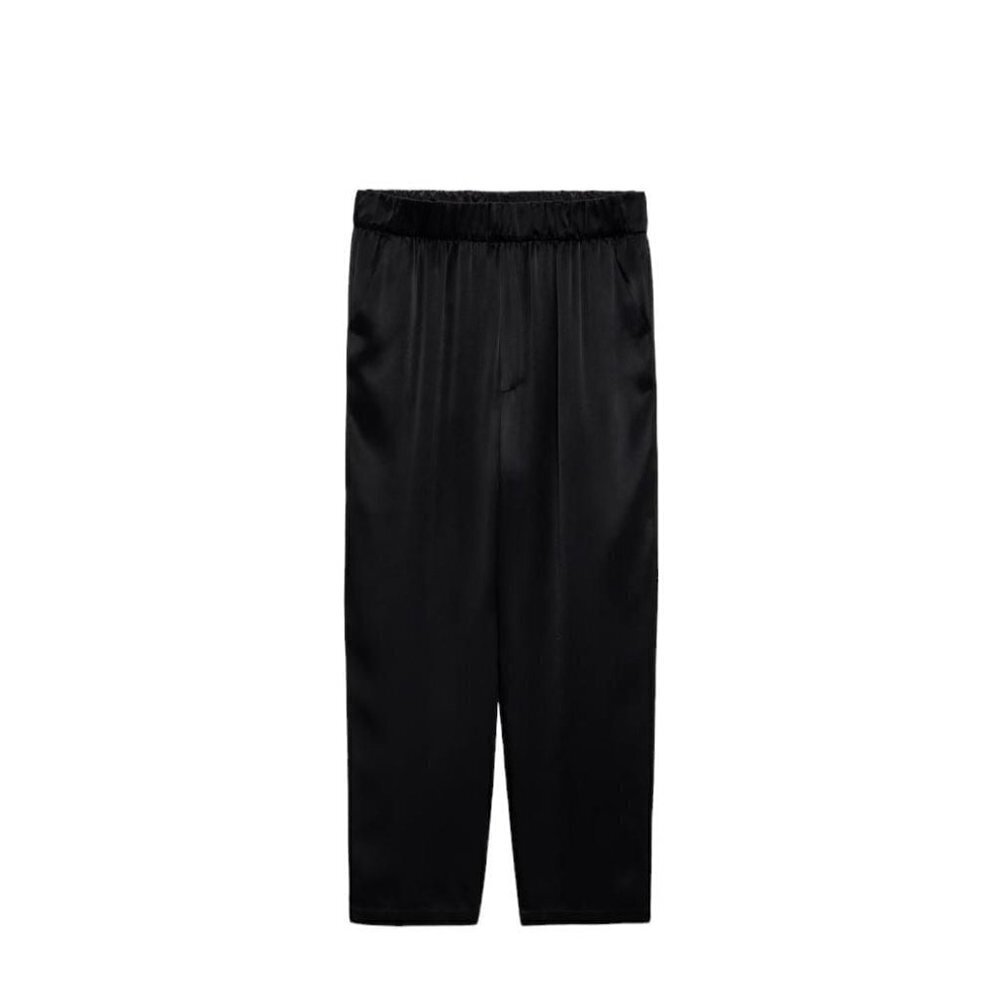 ZARA SATIN PYJAMA-STYLE TROUSERS BLACK SIZE S | 2589/934